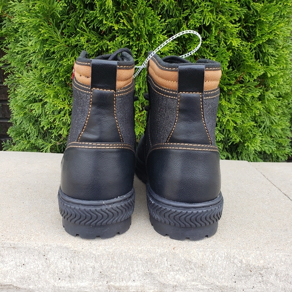 NWT LEVI'S Lace-up High-top Denim/Leather Boots 9 - Picture 5 of 9